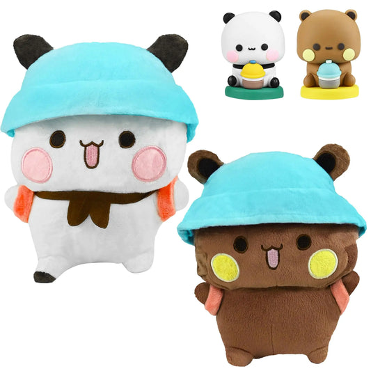 Generic White Bear and Brown Bear Plush Cute bubu and dudu Panda Stuffed Animals for Girlfriends and Kids (Give away two bubu dudu Figurine Figurine)