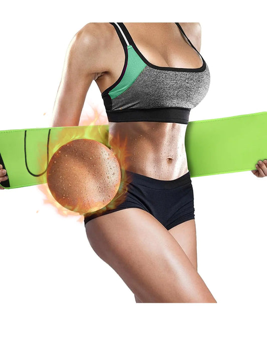 SZCLIMAX Waist Trimmers for Women and Men Waist Trainer Belt Sweat Band Waist Trainer for High-Intensity Training Green