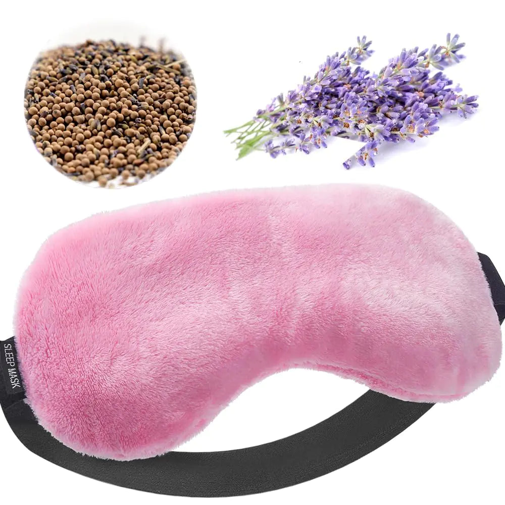 Umisleep Lavender Eye Mask Aromatherapy Weighted Eye Mask for Dry Eyes Sleep Mask for Men Women Hot & Cold Therapy Eye Cover for Compression Pain Relief Eye Pillow for Puffy Eyes Sinus Pain-Pink